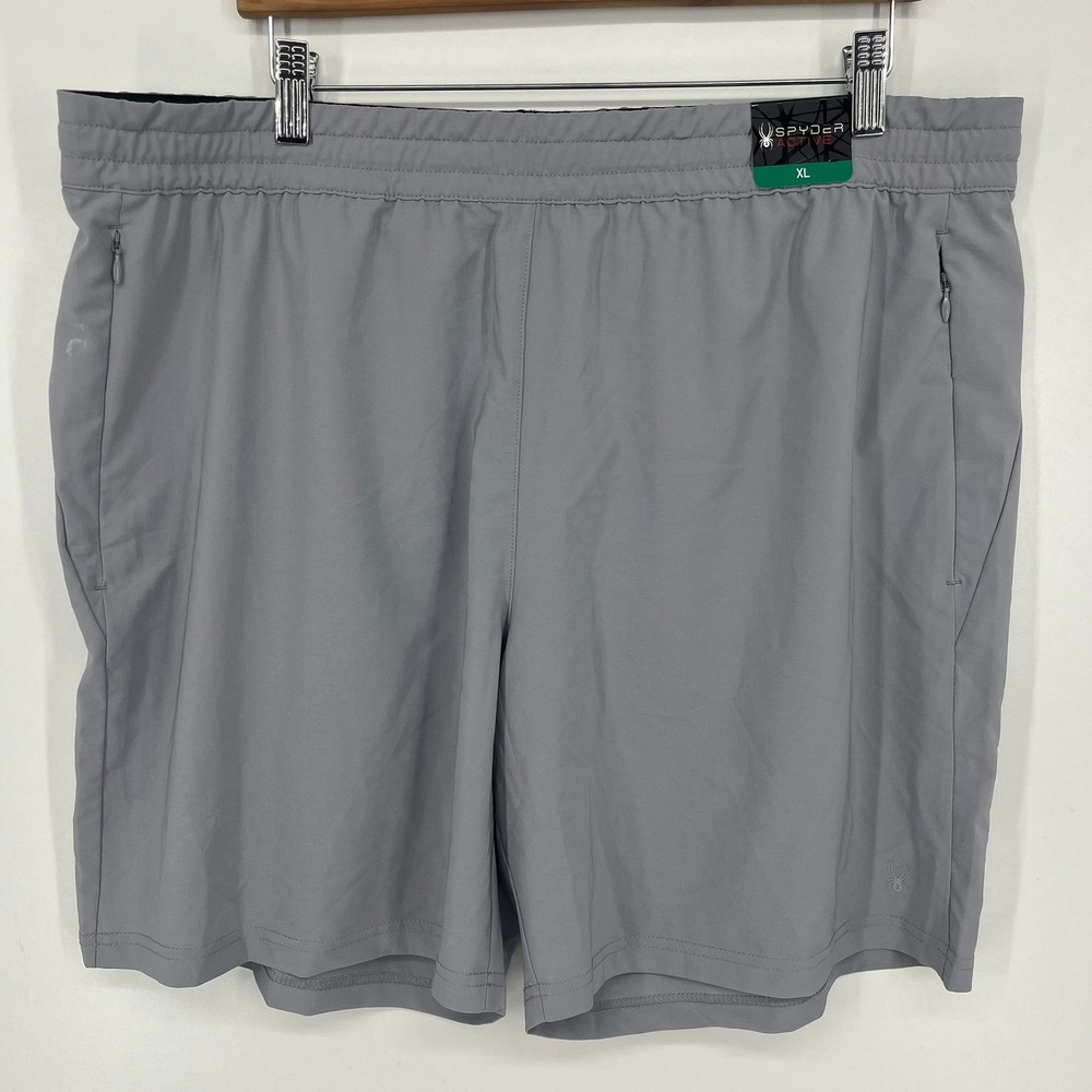 Spyder Active Mens Gray Athletic Shorts XL 7 Inch Inseam SPM540U New